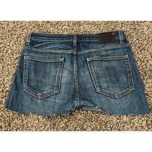 R13 Distressed Blue Denim Cutoff Shorts